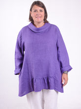Cowl Neck Linen Tunic - 12248, , Pure Plus Clothing, Lagenlook Clothing, Plus Size Fashion, Over 50 Fashion